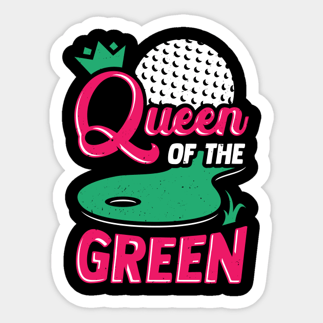 Queen Of The Green Golfing Girl Gift Sticker by Dolde08